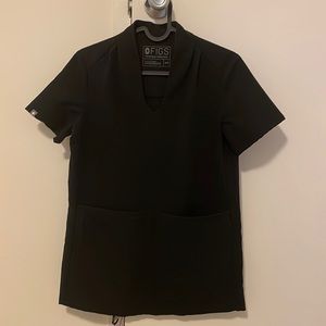Figs Scrub Top Black XXS Oversized